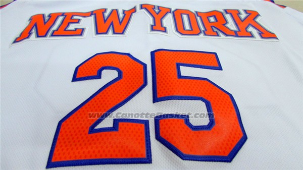 Maglia New York Knicks Derrick Rose #25 Bianco
